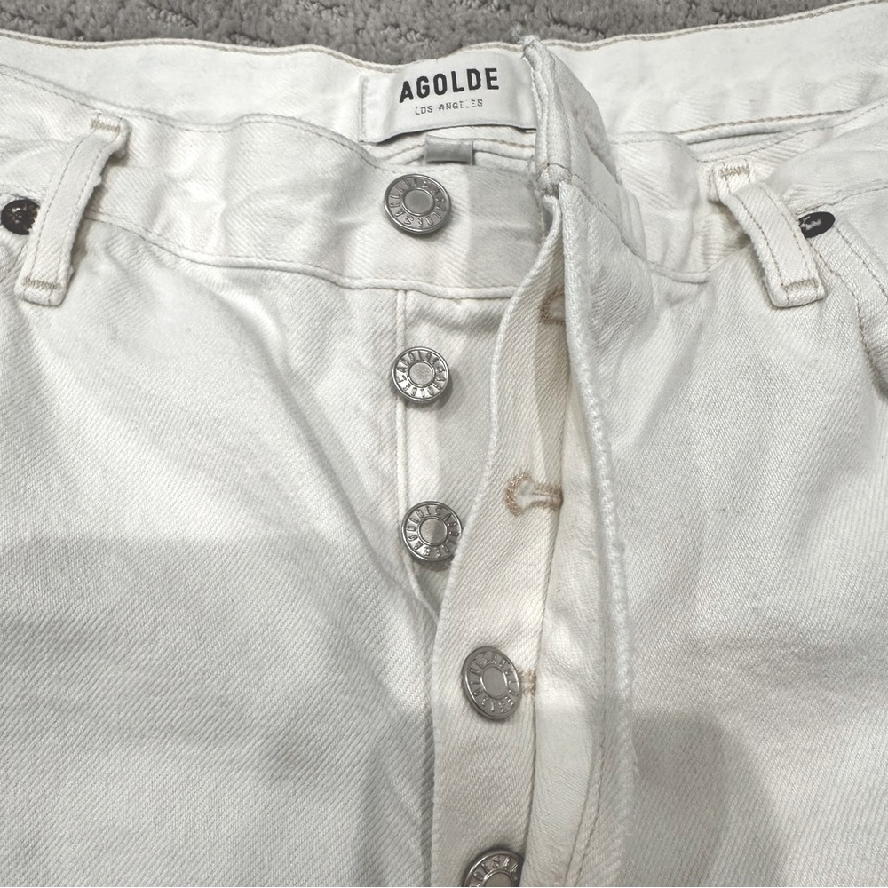 Agolde Parker Vintage Cut Off Shorts - White - Size 32 - Picture 5 of 8
